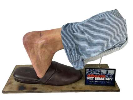 Lot 184 - Pet Sematary (1989) - Jud (Fred Gwynne) Leg With Custom Made Display