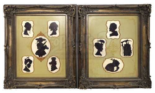 The House with a Clock in Its Walls | Jonathan Barnavelt’s (Jack Black) Two Framed Silhouette Portraits | Propstore