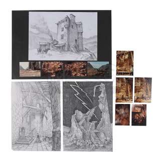 HIGHLANDER (1986) - Lot 328 - Allan Cameron Hand-drawn Pencil Concepts and Production Photos For Connor MacLeod‘s (Christopher Lambert) Castle