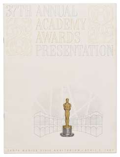 Program from the 37th Academy Awards in 1965 -- The Year of ‘‘Mary Poppins‘‘, ‘‘My Fair Lady‘‘ and ‘‘Dr. Strangelove‘‘