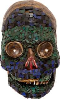 Mosaic Skull Ritual Mask from the Cult Film The Mask (Warner Bros., 1961). ...