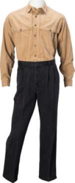 Chuck Norris "Cordell Walker" Tan Corduroy Shirt and Black Pants from Walker, Texas Ranger (...