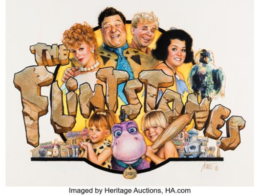 The Flintstones (Universal, 1994), Original Drew Struzan Final Key Soundtrack Cover Artwork.