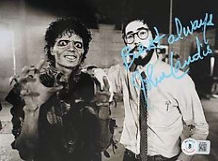 Michael Jackson’s Thriller | Michael Jackson’s Thriller - John Landis (Director) with Michael Jackson on set - Autograph, Photo With Beckett COA | Catawiki