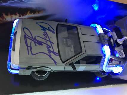 Back to the Future - Signed by Christopher Lloyd ( Dr. Emmett "Doc" Brown ) Signed DeLorean Model Car | Catawiki