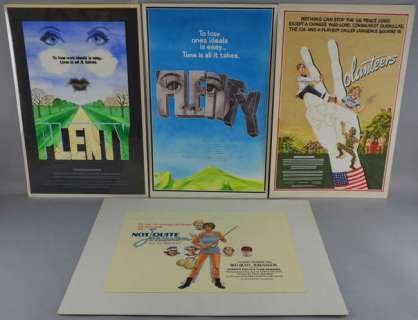 Four pieces of original cinema poster artwork by John Stockle inc Plenty x2, Not Quite Jerusalem… | Ewbank’s