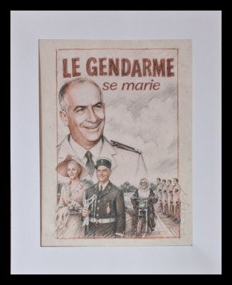 Emma Wildfang - Louis de funes le Gendarme se marie - Series -"Icons on Paper" | Catawiki
