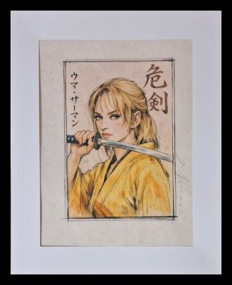 Emma Wildfang - Uma Thurman in Kill Bill - Series - "Anime Ukiyo – Legends in Ink" | Catawiki