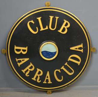 † Club Barracuda large exterior wooden sign from an unidentified early James… | Ewbank’s