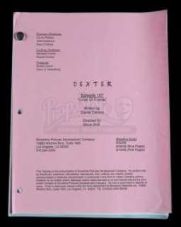 Dexter - Lot 108 - S1 E07: CIRCLE OF FRIENDS - Shooting Script