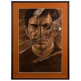 PSYCHO II (1983) - Lot 998 - 998. Framed Hand-Drawn Michael Salisbury Norman Bates (Anthony Perkins) Poster Concept Artwork