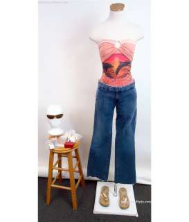 Into the Blue (Jessica Alba) Sam Hero Peach Tube Top Blue Jeans Outfit with Accessories | Hollywood Parts