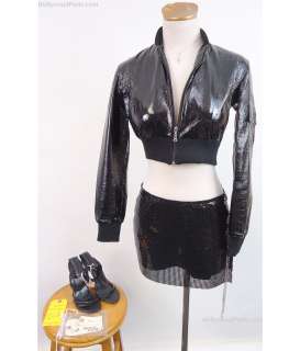 Be Cool Linda Moon (Christina Milian) Black Leather Jacket Beaded Skirt Complete Costume | Hollywood Parts