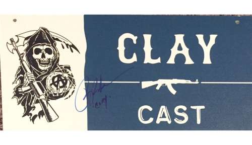 Ron Perlman, Clay from "Sons of Anarchy" Original Signed Trailer Sign from his personal trailer on s | Piece of the Past