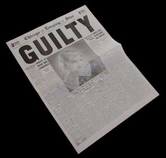 Lot 100 - Chicago - Roxie Hart‘s "Guilty" Verdict Newspaper