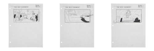 Lot 482 - The Big Lebowski | Three Pages, Scene 2 / Set Up 5 - 7 | "Grocery Store Checkout Scene" Original Storyboards