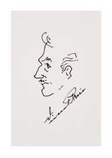 Lot 386 - Vincent Price | Self-Portrait Caricature and Autograph