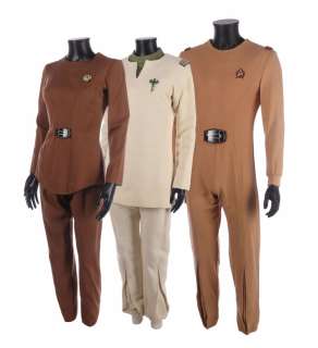 STAR TREK: THE MOTION PICTURE (1979) - Lot #910 : Starfleet Medical Scrubs, Class-D Jumpsuit, and Two-Piece Uniform with Replica Patches Class-A