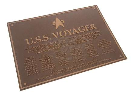 Star Trek: Voyager (TV) - U.S.S. Voyager Dedication Plaque | ScreenUsed