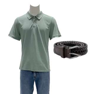 Doug White Dennis Quaid Screen Worn Short Sleeve Polo Shirt, Zip-Front Pants & Belt Ch 5 Sc 22-241 | VIP Fan Auctions