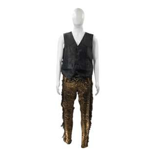 Lot #163: Heels Wild Bill Hacock Chris Bauer Production Worn Wild Bill Belt, Wrestling Tights & Vest
