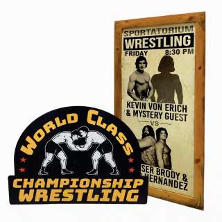 The Iron Claw Sportatorium Screen Used Ticket Booth Poster & Wccw Backdrop | VIP Fan Auctions
