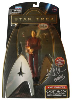 Karl Urban as Leonard Bones McCoy in Star Trek (SWAU / JSA) Signed Star Trek Warp Collection Action Figure with Character Name | SWAU