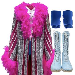 Lot #123: The Iron Claw (2023) Ric Flair (Aaron Dean Eisenberg) Screen Worn Wrestling Jacket, Knee Pads, Trunks & Wrestling Lace-Up Boots Ch 3 Sc 134,135
