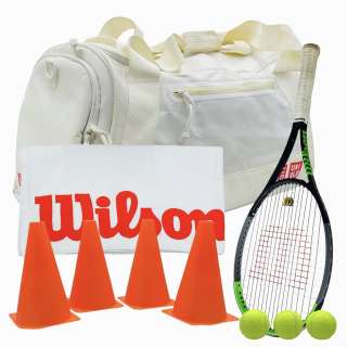 Challengers Art Screen Used Towel, 4 Training Cones, Duffle Bag, Racket & Tennis Ball | VIP Fan Auctions