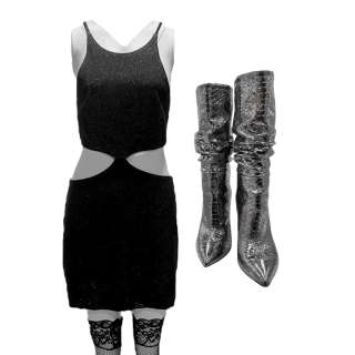 Maxxxine Maxine (Mia Goth) Screen Worn Mini Dress, Tights & Heels Ch 11 Sc 101-110 | VIP Fan Auctions