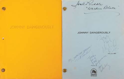 Lot 1272 - Johnny Dangerously (2) production scripts Working title: ‘A Dangerous Venture‘.