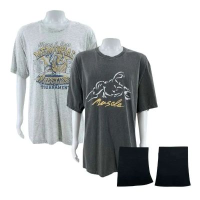 The Smashing Machine Mark Kerr (Dwayne Johnson) Screen Worn (2) T-Shirts & Knee Braces Ch Multiple Sc Multiple | VIP Fan Auctions