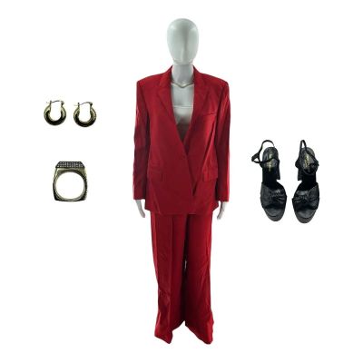 Oh What Fun Zazzy Tims Screen Worn Earrings, Heels, Blazer, Necklace, Dress Pants, Ring & Shirt Ch 1 Sc 5 | VIP Fan Auctions