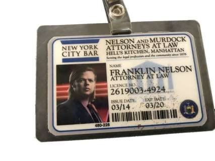 Daredevil TV Franklin Nelson Badge | Premiere Props