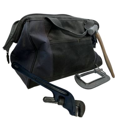 Lot 150: The Wrecking Crew Marcus Robichaux Production Used Bag Of Prop Rubber Tools & Prop Rubber Wrench | VIP Fan Auctions