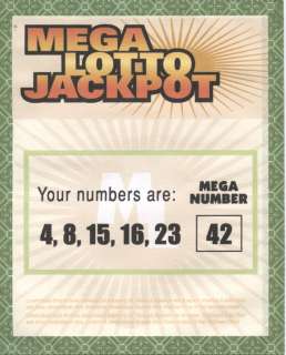 Lot 1153 - Jorge Garcia "Hurley" winning lottery ticket with "the Numbers" from Lost.