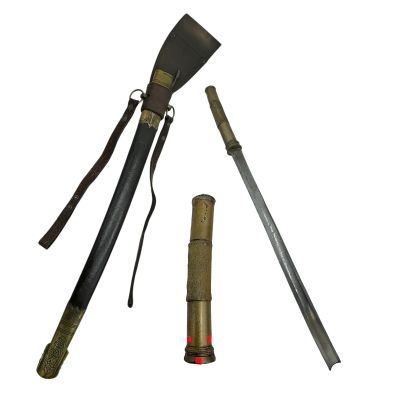 Lot 47: The Bluff Ercell Production Used Pirate Sword Sheath, Tactical Sword & Sword VFX Handle | VIP Fan Auctions