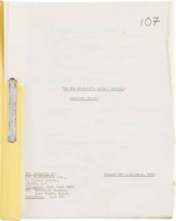On Her Majesty‘s Secret Service (EON, 1970), Desmond Llewelyn‘s "Q" Personal Script.