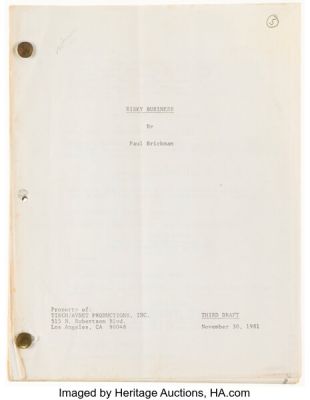 Risky Business (Warner Bros., 1983), Joe Pantoliano‘s Personally-Owned Script.