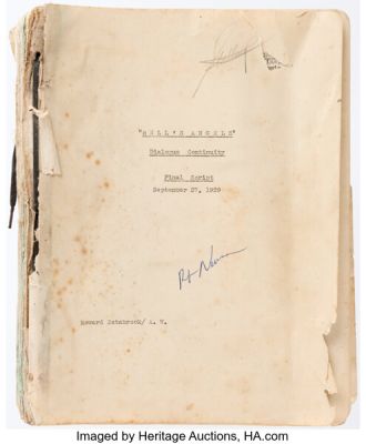 Hell’s Angels (United Artists, 1930), Final Script. | Heritage