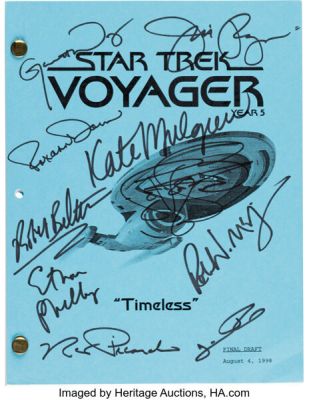 Star Trek: Voyager (Paramount TV, 1995-2001), Cast Signed Script from Episode "Timeless." | Heritage