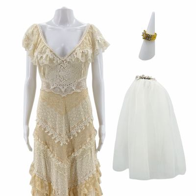 Lot 27: Tony Bride Screen Worn Dress, Veil & Set Of 2 Rings Ch 1 | VIP Fan Auctions