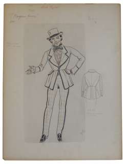 Oscar Winning Costume Designer, Arlington Valles Original Sketch for ’’The Gorgeous Hussy’’ 1936 MGM Film | Nate Sanders