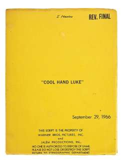 Lot 1324 - Cool Hand Luke revised final script ex-libris Strother Martin.