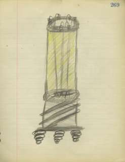 Ken Strickfaden Original VIntage Sketch. Pencil drawing by the great master of electrical special effects, the middle area s... | Heritage