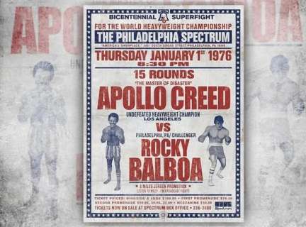 Rocky | Rocky - Replica "Fan Art" - Rocky Balboa vs Apollo Creed "Bicentennial Superfight" Poster - - Movie prop | Catawiki