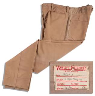 Screen-Worn Pants Worn by Hollywood’s Original Cowboy, John Wayne, in the 1972 Warner Brothers Classic, ’’The Cowboys’’ -- Made by The Famous Western Costume Co. | Nate Sanders