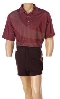 Lot 412 - "Ken Tanaka" brown polo shirt and shorts ensemble.