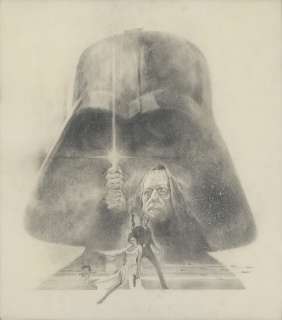 Lot 3 - STAR WARS, ORIGINAL CONCEPT ARTWORK FOR THE AMERICAN POSTER CAMPAIGN, TOM JUNG, 1977