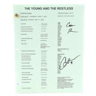 The Young and the Restless - Lot 65 - Cait Fairbanks and Camryn Grimes-Signed Episode 12,364 "Teriah" Wedding Script